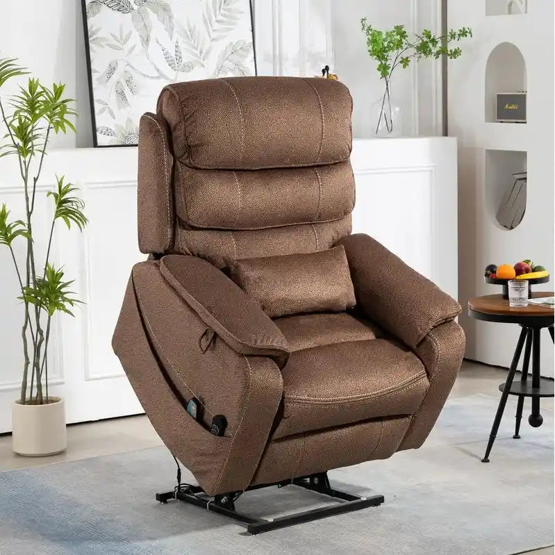 Deluxe Version Dual Motors Power Lift Recliner,Lay Flat 74.8  Length,100% Polyester,Message/Heat,Eazy Assemble