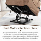 Deluxe Version Dual Motors Power Lift Recliner,Lay Flat 74.8  Length,100% Polyester,Message/Heat,Eazy Assemble