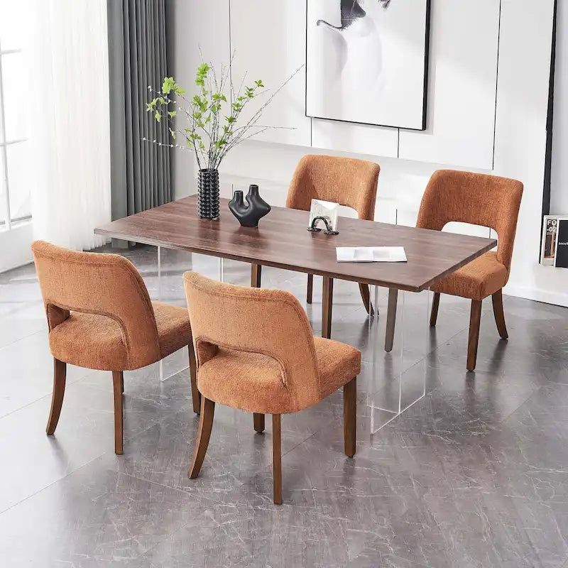 Upholstered Back Side Dining Chair Set of 2