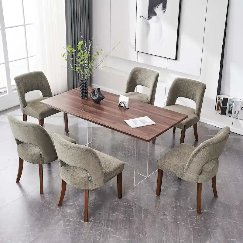 Upholstered Back Side Dining Chair Set of 2