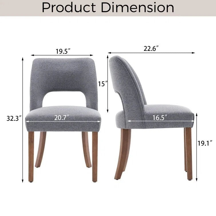 Set of 4 Fabric-upholstered Dining Chairs