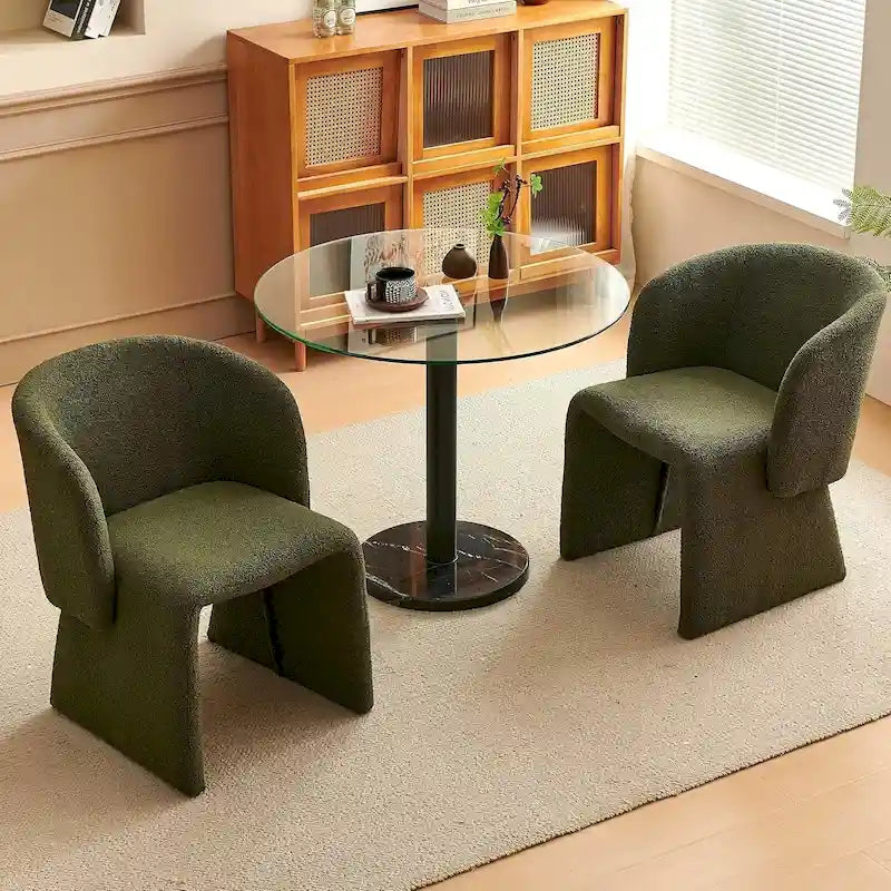 Howtai Barrel Dining Sofa Chairs Upholstered-Fully Wrapped