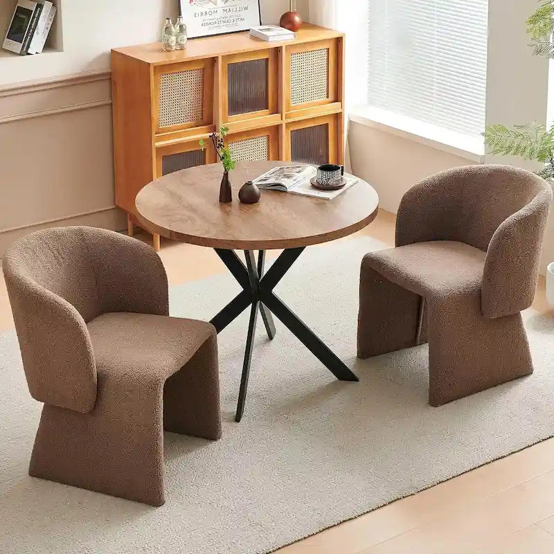 Howtai Barrel Dining Sofa Chairs Upholstered-Fully Wrapped