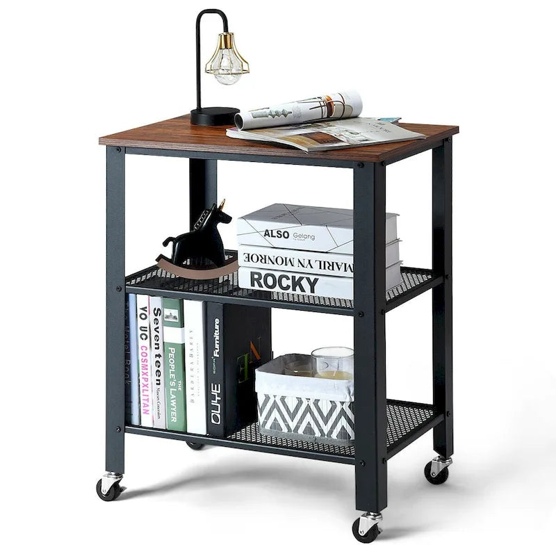 Gymax Industrial Serving Cart Kitchen Utility Cart