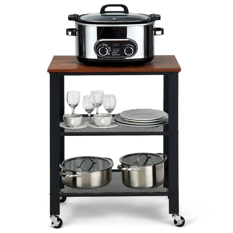 Gymax Industrial Serving Cart Kitchen Utility Cart
