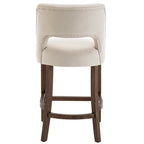 Set of 2 Wooden Bar Stools with Footrest