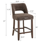 Set of 2 Wooden Bar Stools with Footrest