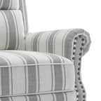 2 Set Nail-head Padded Seat Pushback Recliner Chair