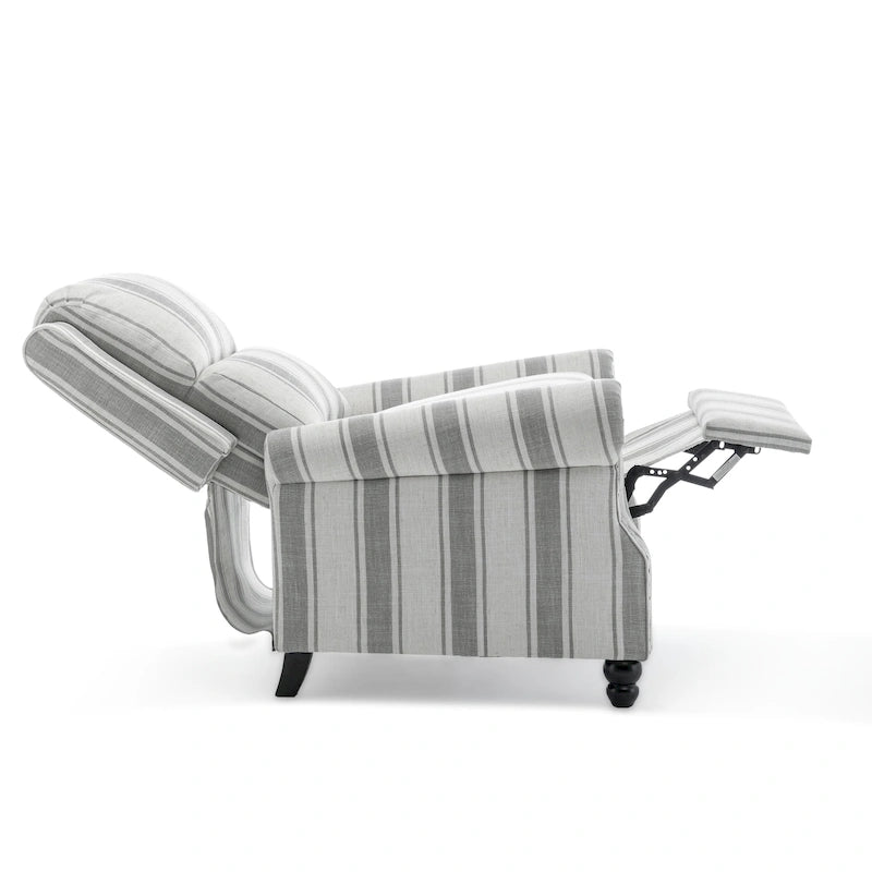 2 Set Nail-head Padded Seat Pushback Recliner Chair