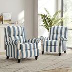 2 Set Nail-head Padded Seat Pushback Recliner Chair