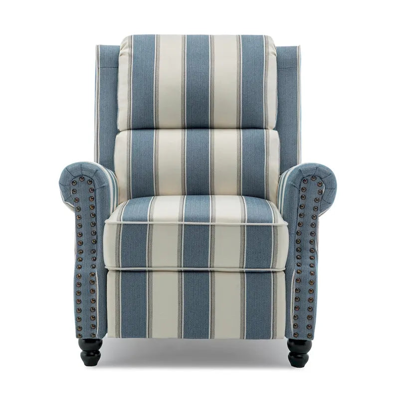 2 Set Nail-head Padded Seat Pushback Recliner Chair
