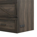 Farmhouse Murphy Bed Wall Bed with a Large Drawer, Full/Queen Size Foldable Murphy Cabinet Bed with Charging Station