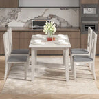 59 Inch Modern Wood Dining Table, Solid Wood Rectangular Dining Table for Kitchen