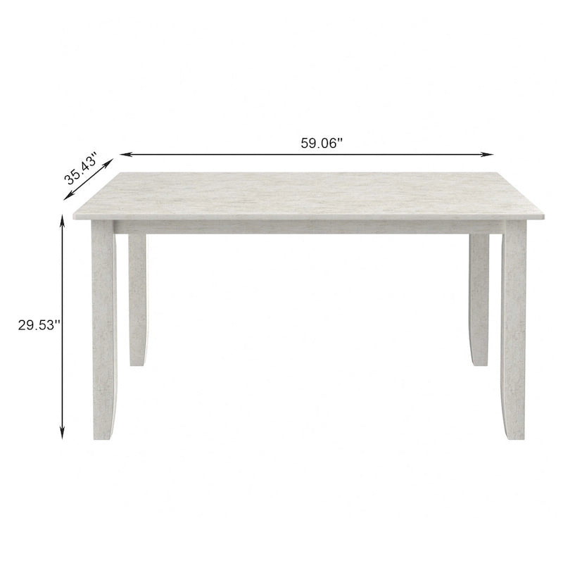 59 Inch Modern Wood Dining Table, Solid Wood Rectangular Dining Table for Kitchen