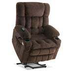 MCombo Medium Dual Motor Power Lift Recliner Chair Infinite Position, Massage and Heat, Extended Footrest, Fabric 7890