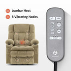 MCombo Medium Dual Motor Power Lift Recliner Chair Infinite Position, Massage and Heat, Extended Footrest, Fabric 7890