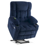 MCombo Medium Dual Motor Power Lift Recliner Chair Infinite Position, Massage and Heat, Extended Footrest, Fabric 7890