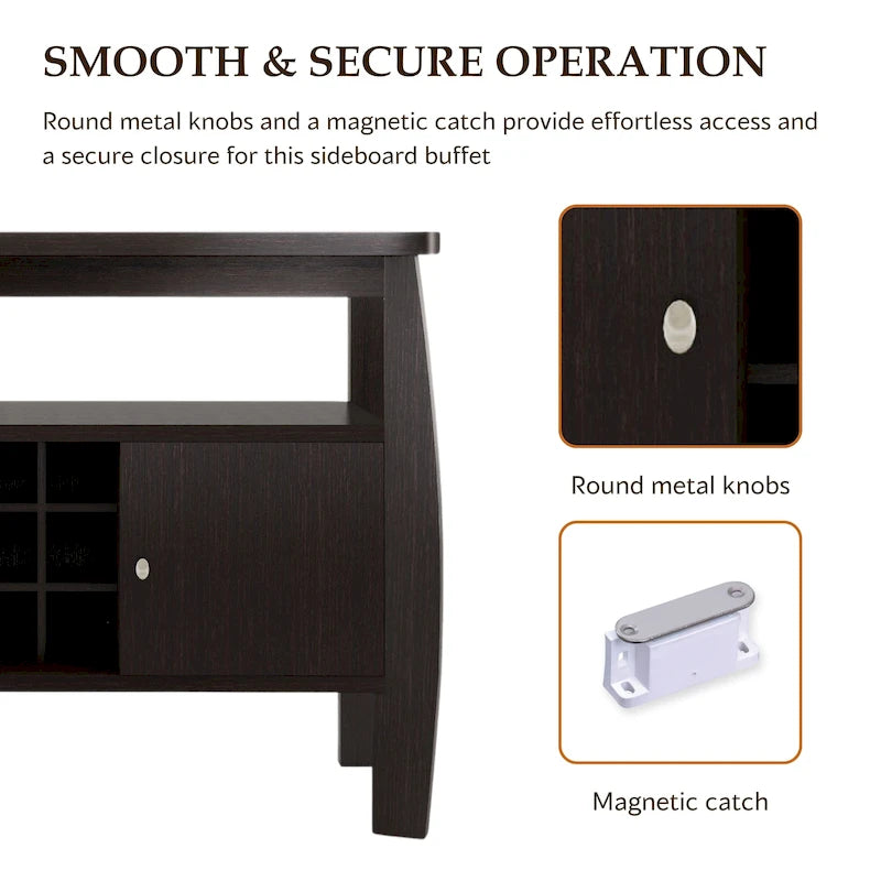 Furniture of America True Modern 51-inch Cappuccino 1-shelf Buffet Table
