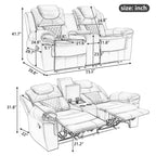 Home Theater Seating Manual Recliner Loveseat with Hide-Away Storage
