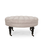 Cimarron Contemporary Round Ottoman with Rolling Casters by Christopher Knight Home