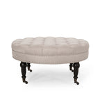 Cimarron Contemporary Round Ottoman with Rolling Casters by Christopher Knight Home