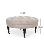 Cimarron Contemporary Round Ottoman with Rolling Casters by Christopher Knight Home