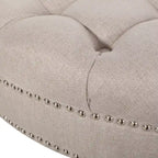 Cimarron Contemporary Round Ottoman with Rolling Casters by Christopher Knight Home