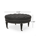Cimarron Contemporary Round Ottoman with Rolling Casters by Christopher Knight Home