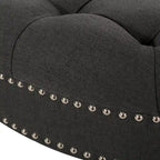 Cimarron Contemporary Round Ottoman with Rolling Casters by Christopher Knight Home