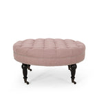 Cimarron Contemporary Round Ottoman with Rolling Casters by Christopher Knight Home