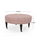 Cimarron Contemporary Round Ottoman with Rolling Casters by Christopher Knight Home