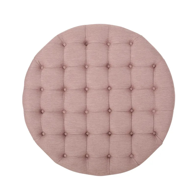 Cimarron Contemporary Round Ottoman with Rolling Casters by Christopher Knight Home