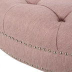 Cimarron Contemporary Round Ottoman with Rolling Casters by Christopher Knight Home