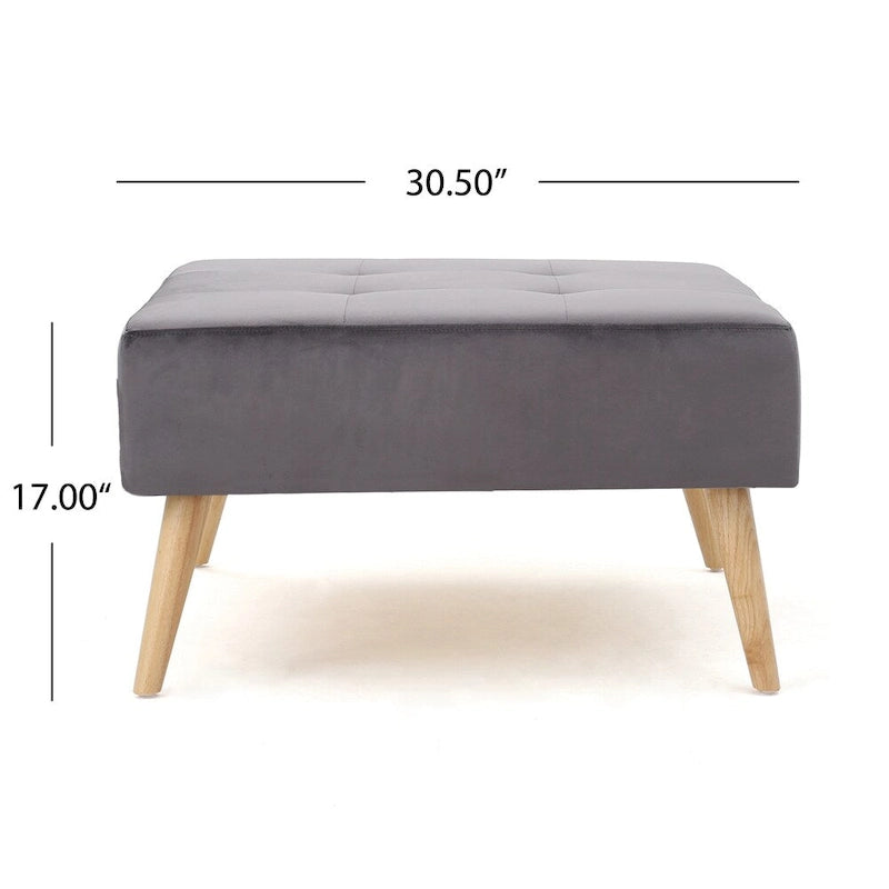 Omry Mid-Century Velvet Ottoman by Christopher Knight Home
