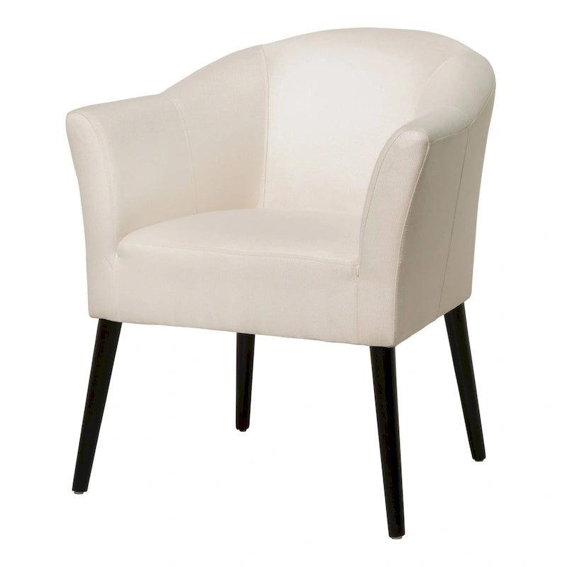 Augustenborg Fabric Arm Chair – Curved High Arms, Black Legs, Multiple Colors