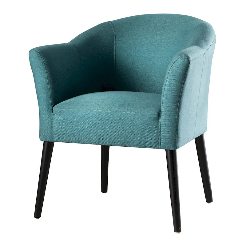 Augustenborg Fabric Arm Chair – Curved High Arms, Black Legs, Multiple Colors