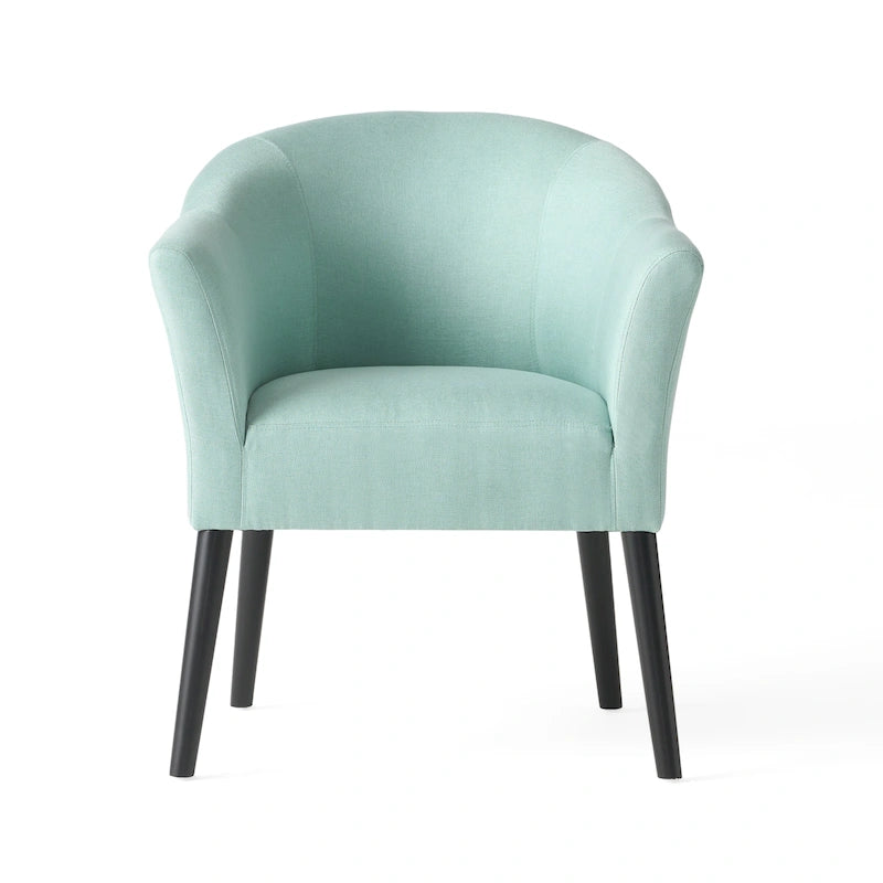 Augustenborg Fabric Arm Chair – Curved High Arms, Black Legs, Multiple Colors