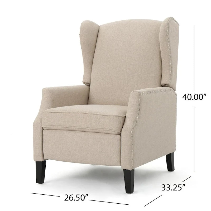Wescott Wingback Pushback Recliner by Christopher Knight Home