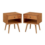 Middlebrook Mid-Century Solid Wood 1-Drawer Nightstand, Set of 2