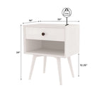 Middlebrook Mid-Century Solid Wood 1-Drawer Nightstand, Set of 2