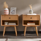 Middlebrook Mid-Century Solid Wood 1-Drawer Nightstand, Set of 2