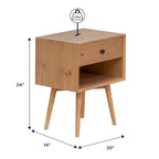 Middlebrook Mid-Century Solid Wood 1-Drawer Nightstand, Set of 2