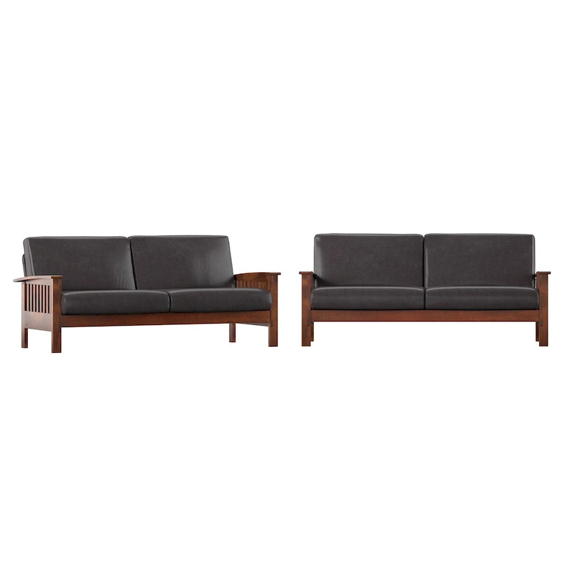 Sigulda Mission-Style Wood Sofa