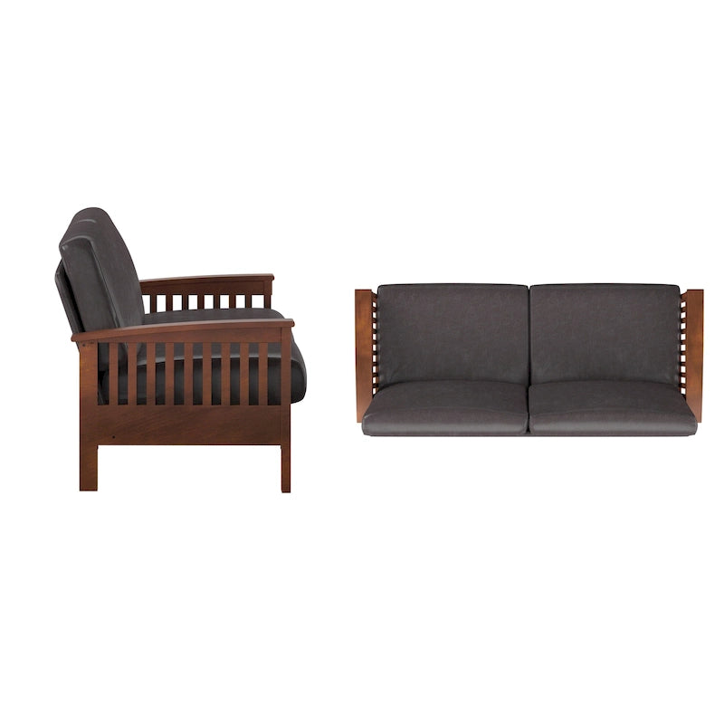 Sigulda Mission-Style Wood Sofa