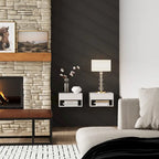 Nathan James Jackson Modern Floating Bedroom Nightstand with Storage Drawer and Open Shelf Cubby