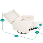 Tanya Luxury Power Motion Recliner Chair with Swivel Glider, Upholstered Living Room Reclining Sofa Chair with Lumbar Support