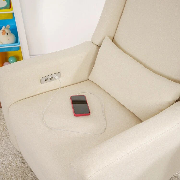 Tanya Luxury Power Motion Recliner Chair with Swivel Glider, Upholstered Living Room Reclining Sofa Chair with Lumbar Support