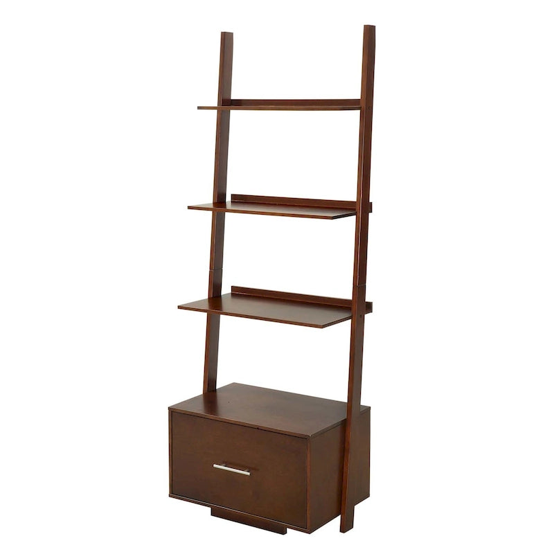 Convenience Concepts American Heritage Ladder Bookshelf with File Drawer