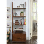 Convenience Concepts American Heritage Ladder Bookshelf with File Drawer