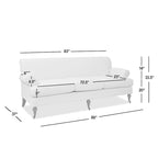 Alana Lawson 88 Inch Living Room Sofa  Three Cushion Couch with Rolled Arms and Tight Back  Minimal Assembly Required